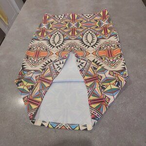 MACCINE Women's Bodycon Aztec Print Stretch Pencil Skirt - Multi Colors - Medium